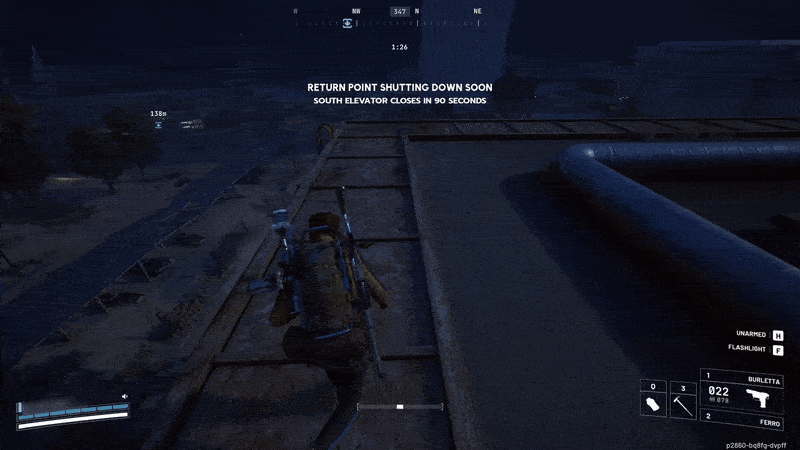 A player falls through a building.