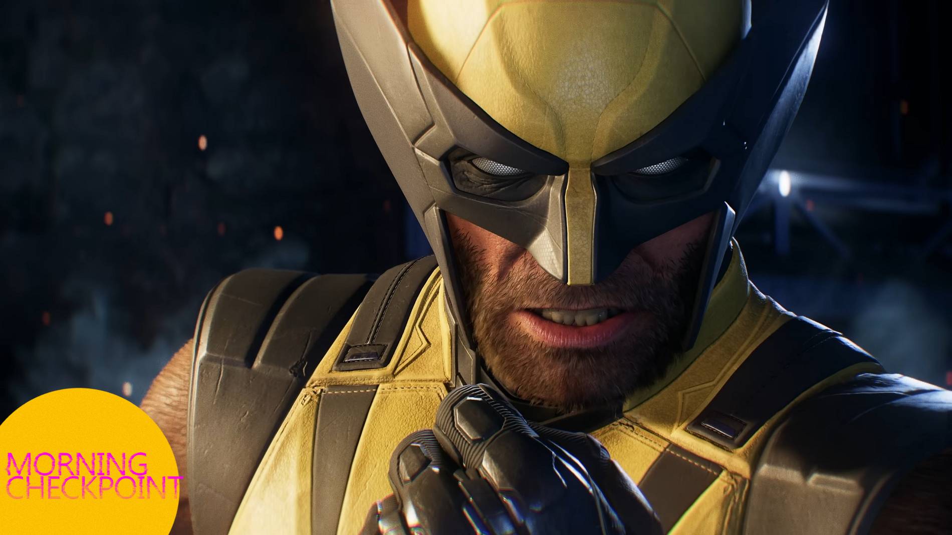 Wolverine holds up his hand.