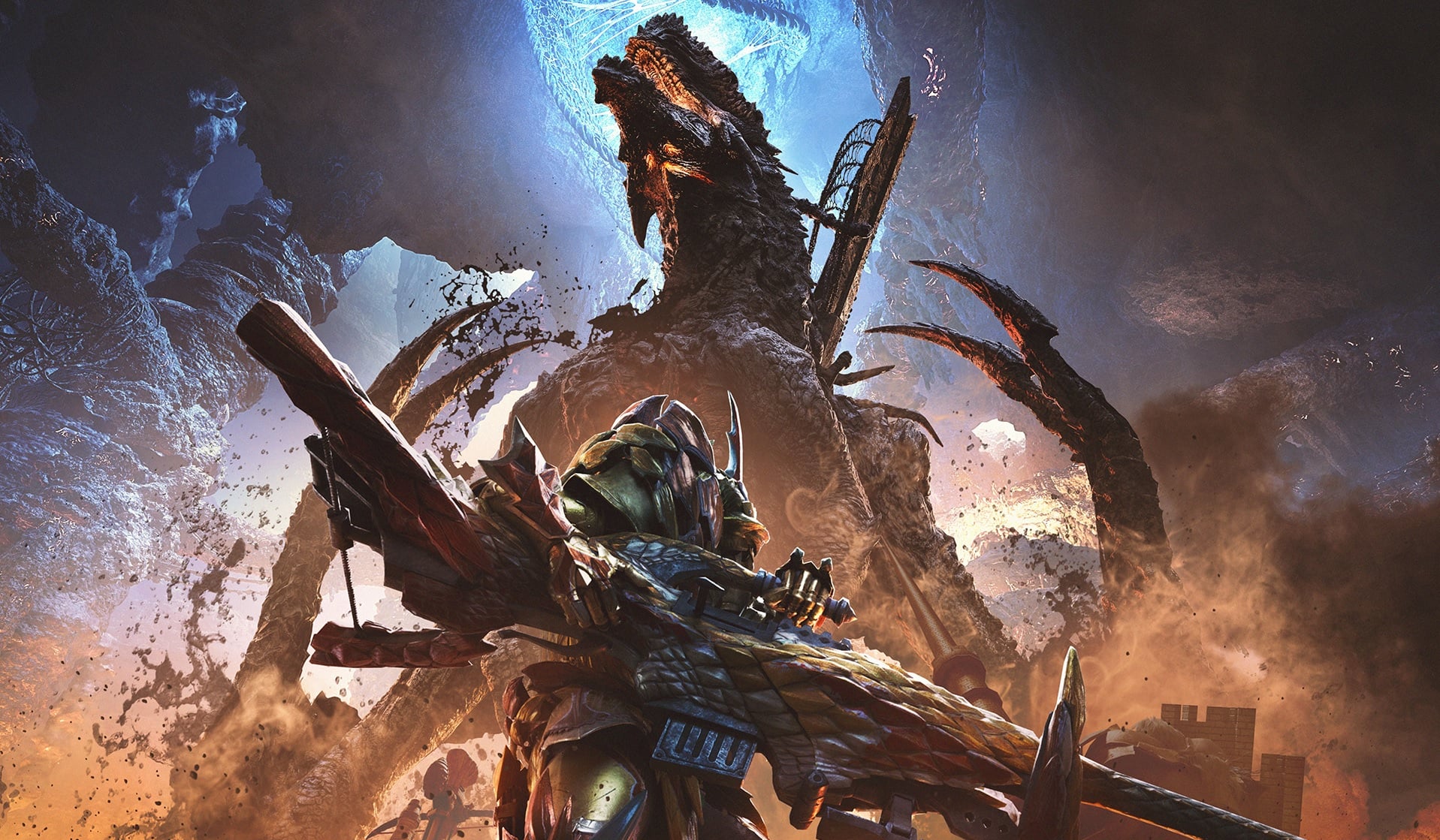 A hunter faces an Elder Dragon.