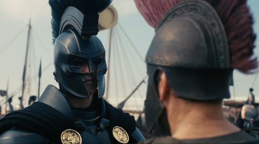 Agamemnon looks at Odysseus.