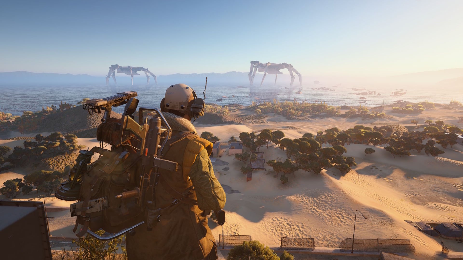 A scavenger looks out at the wasteland.