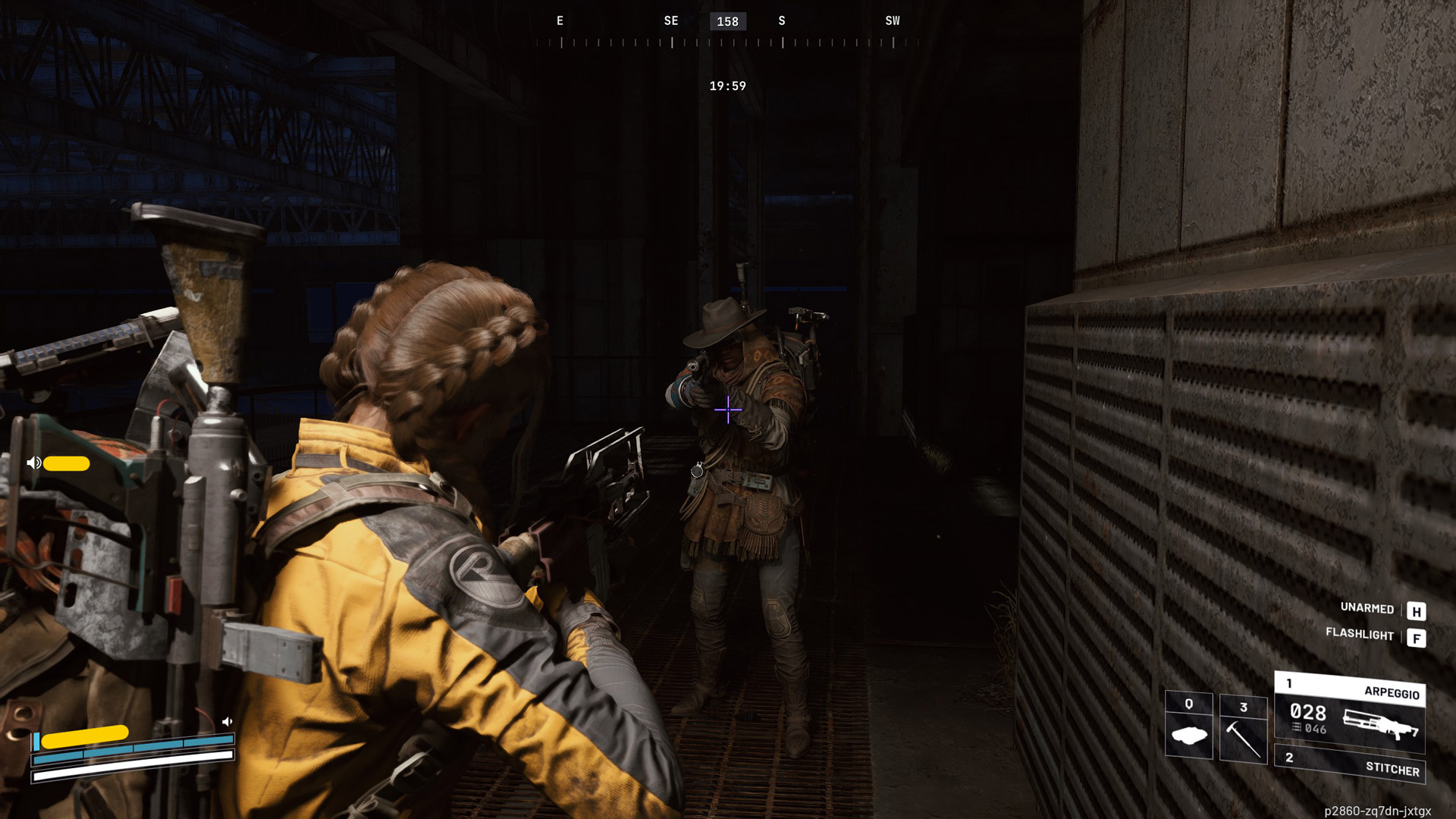Two players hold each other up at gunpoint.