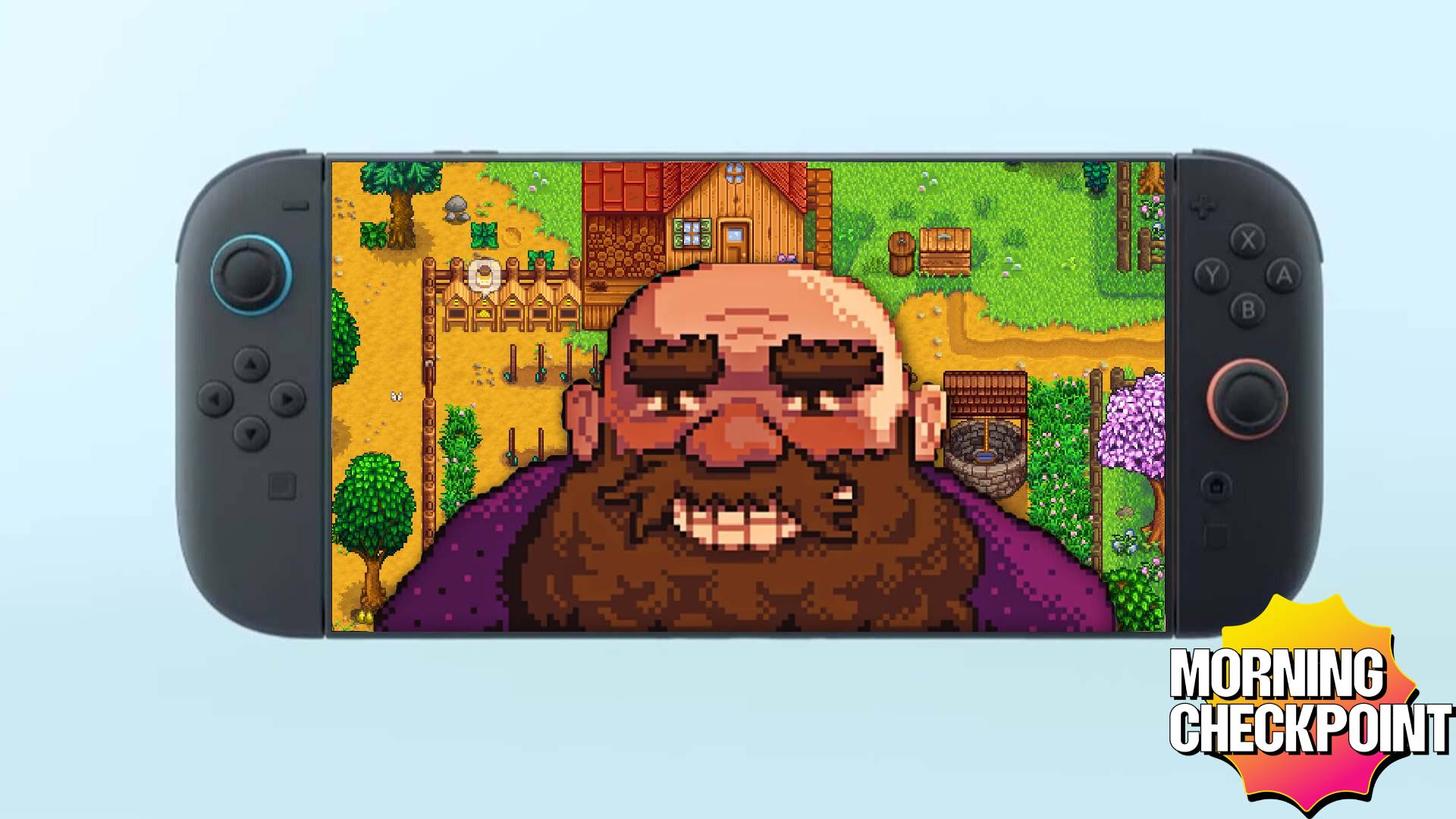 A farming character appears on Switch 2.