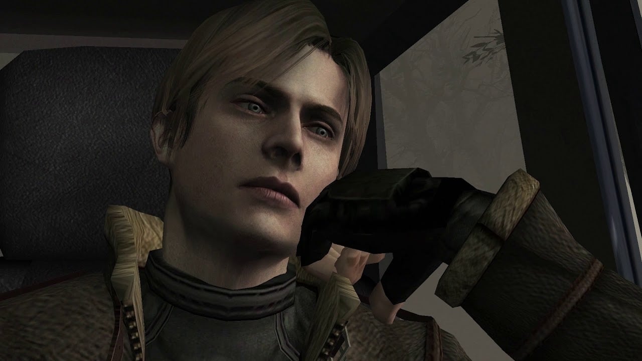 Leon S. Kennedy sits in a car.