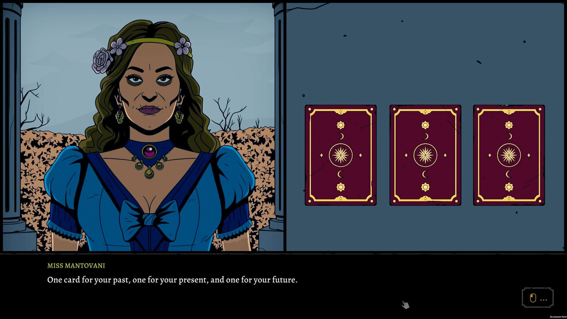 A woman is presented with Tarot cards.