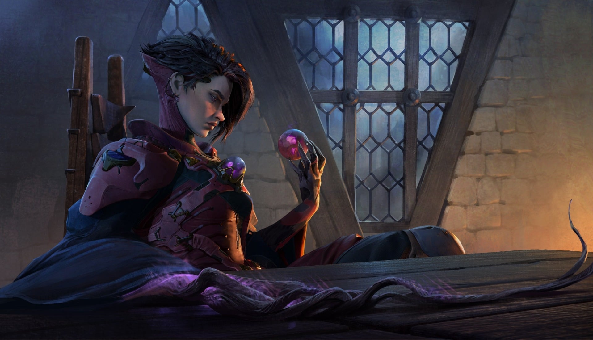 A mage sits in her tower. 