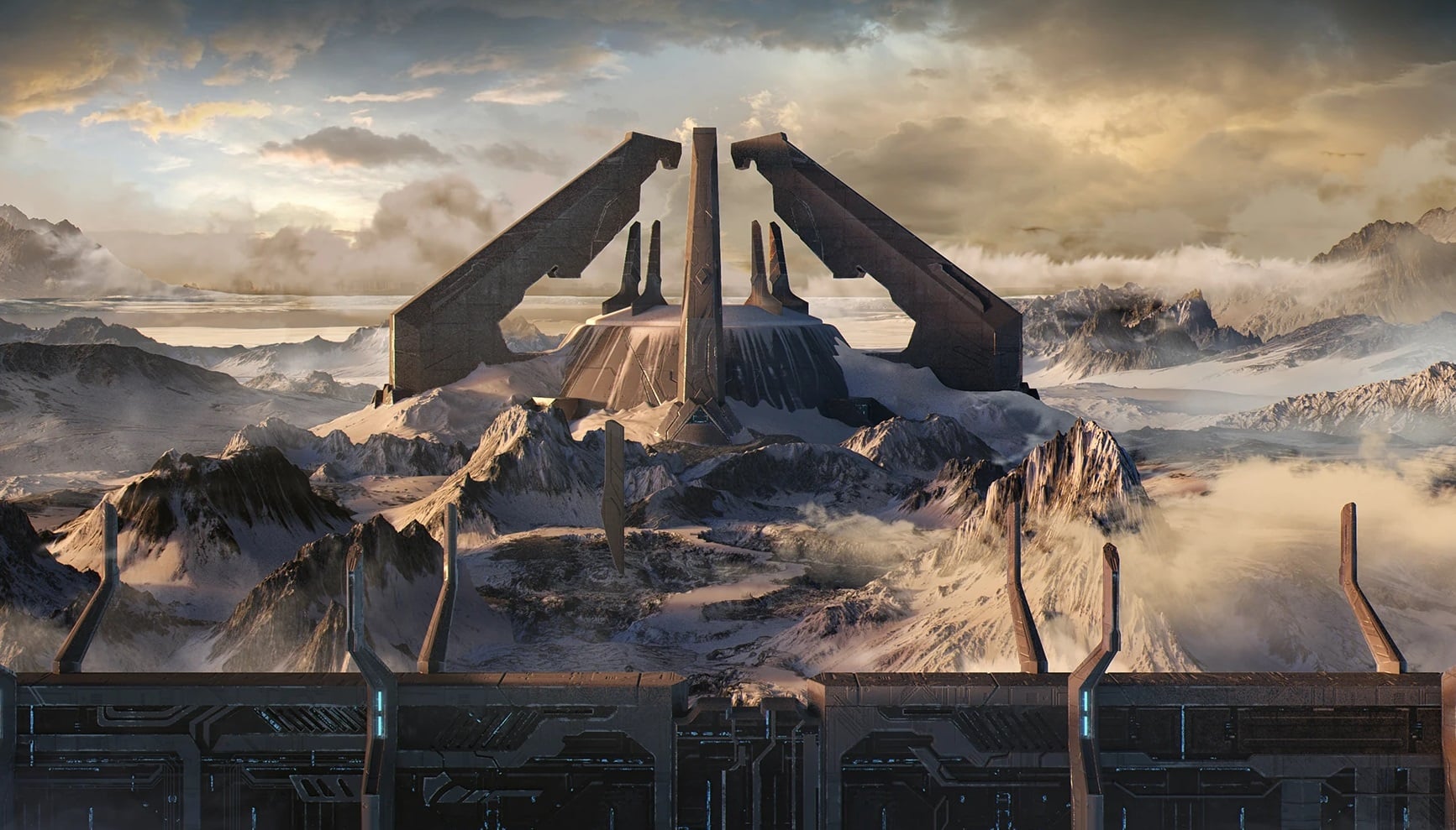 The library of Halo appears in the clouds.