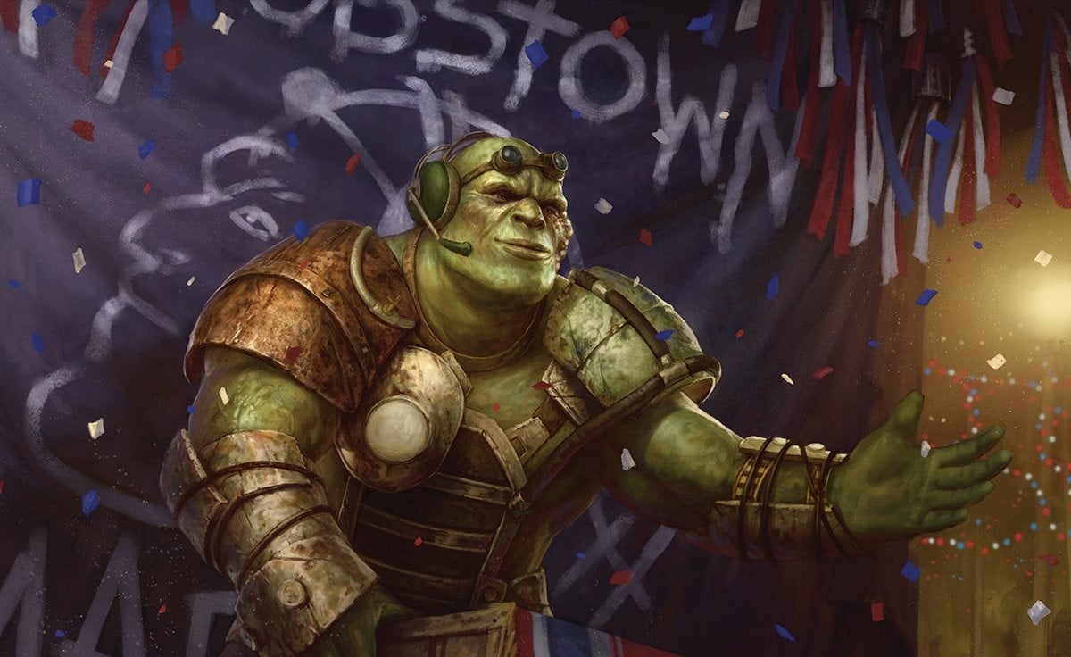 Marcus gives a speech at a podium.