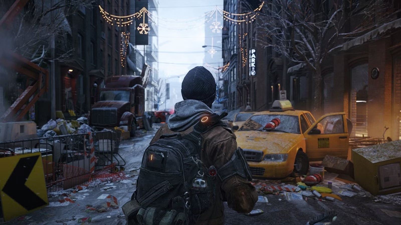 A scavenger explores an abandoned New York City.