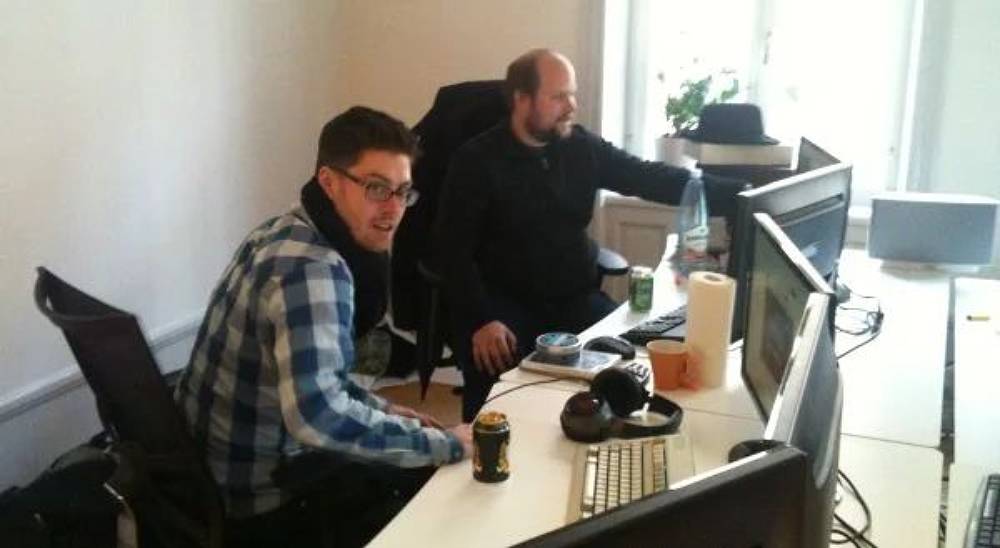 Markus Persson at his computer.