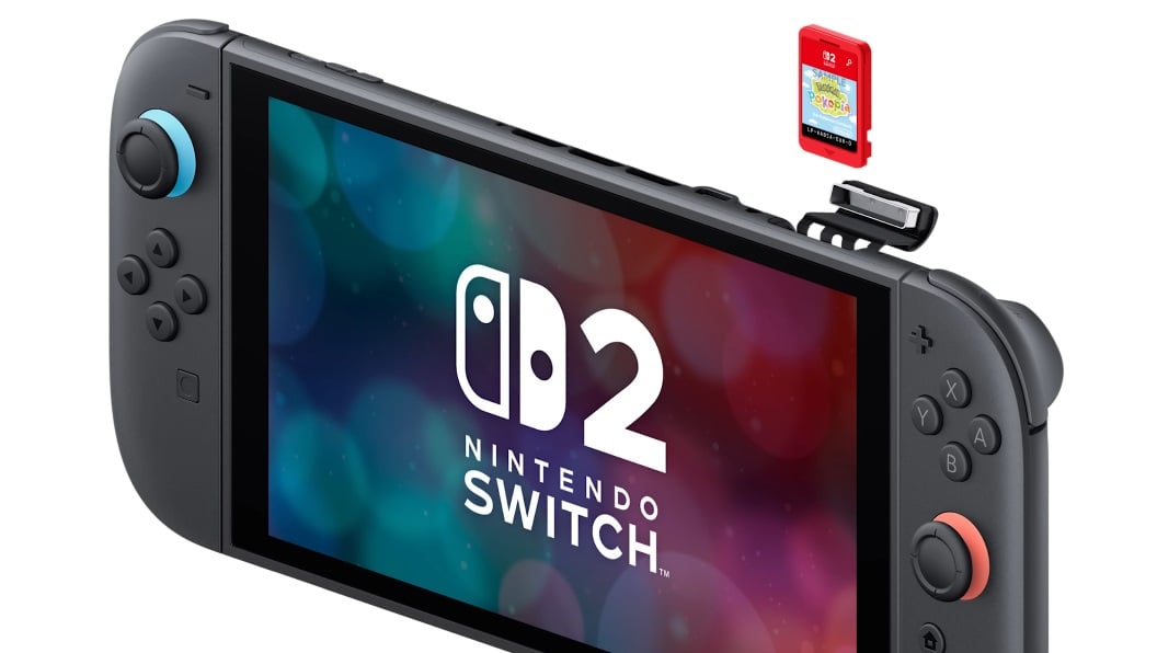 A game key card goes into a Switch 2.