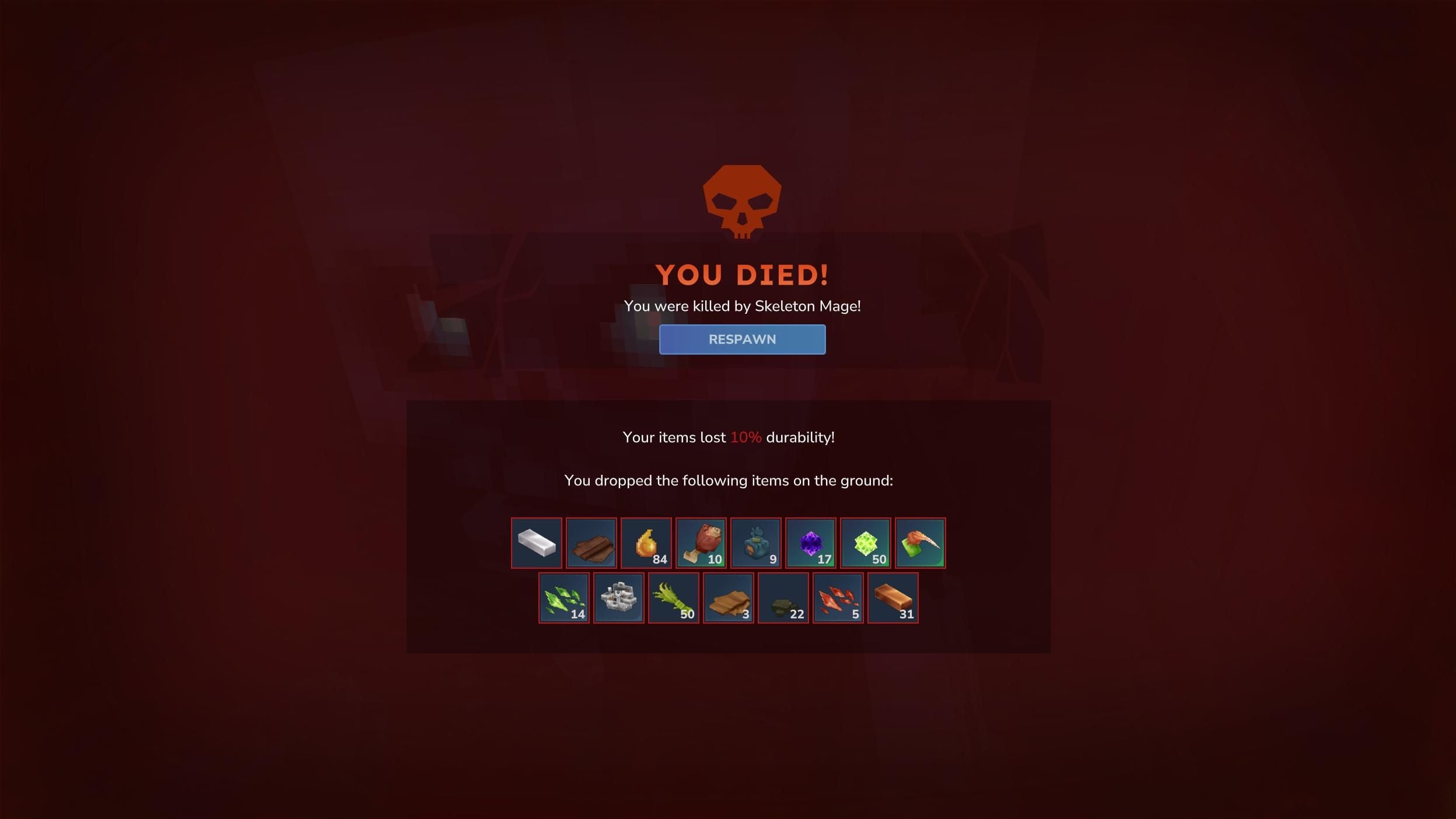 Hytale Death Screen