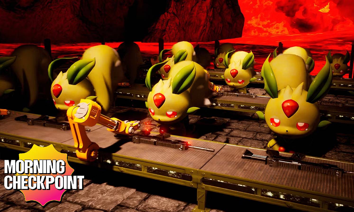 Creatures assemble guns.