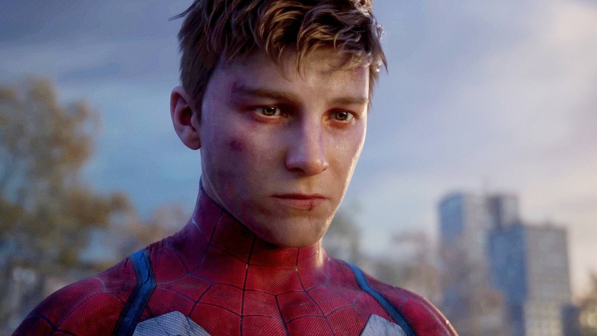 Peter Parker appears without his mask.