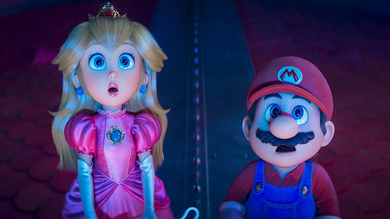 Mario and Peach appear surprised.