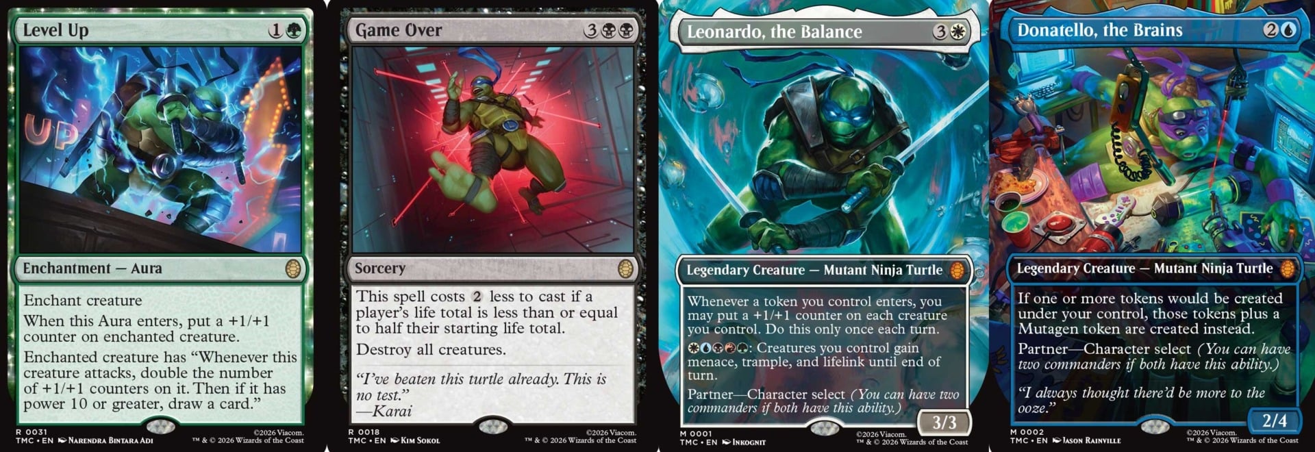 Art shows MTG cars with TMNT.