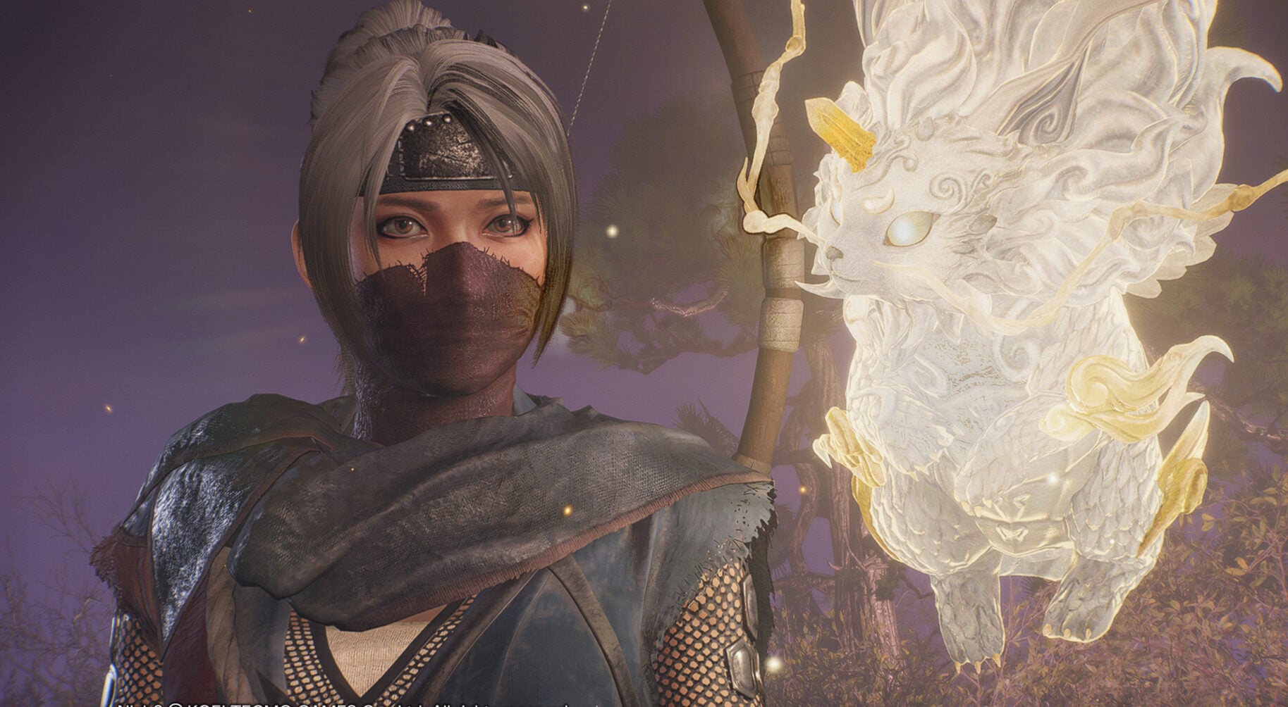 A ninja wears a mask.