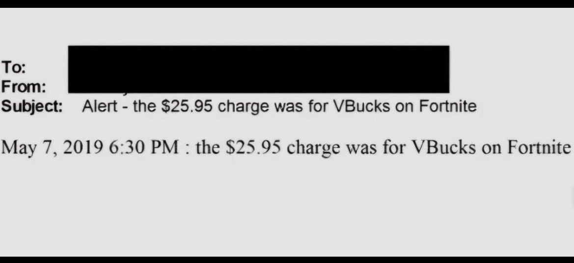 A screenshot shows a V-Bucks purchase. 