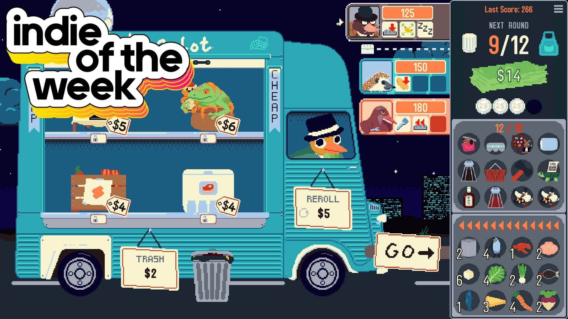 Prices are displayed on a food truck.