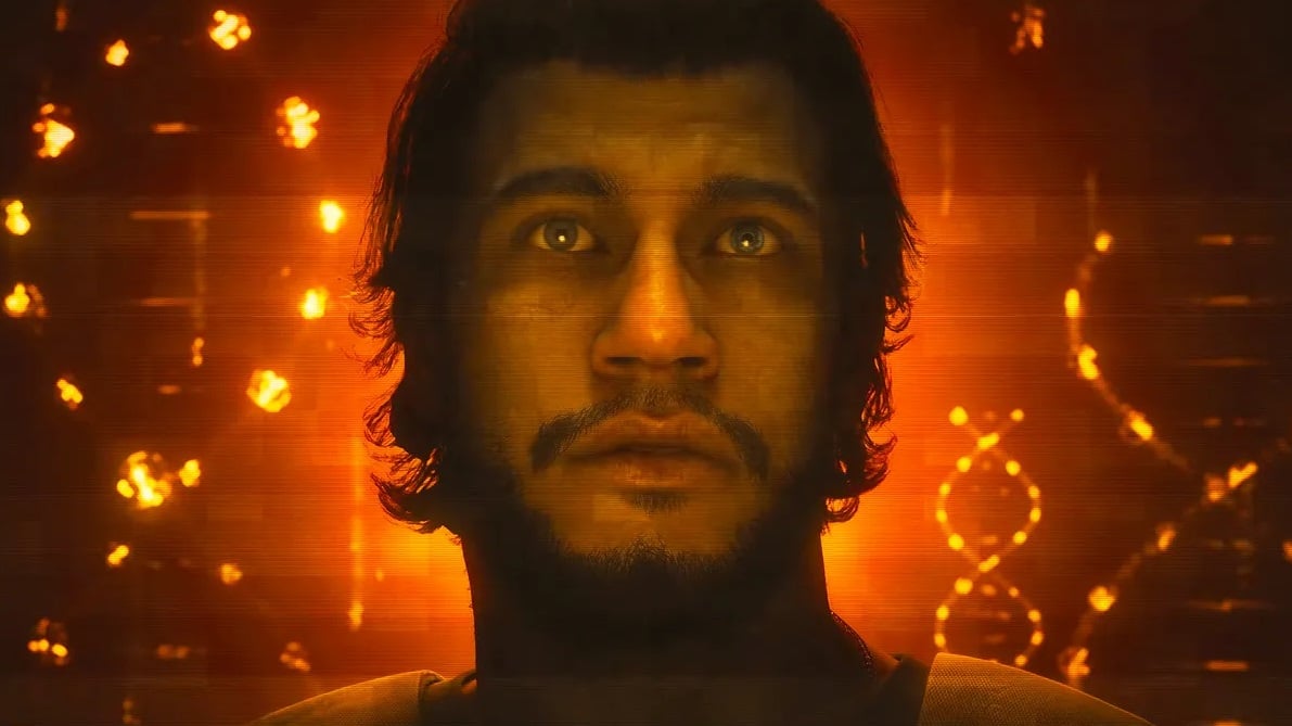 An ex-operative appears inside an orange matrix.