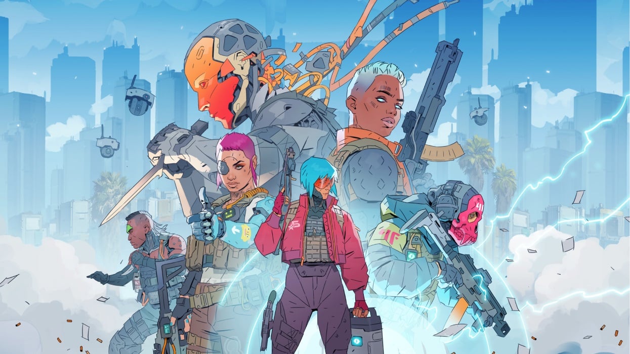 Art shows fighters in a colorful shooter world. 