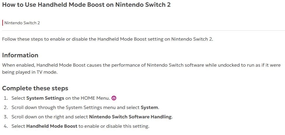 Handheld Mode Instructions