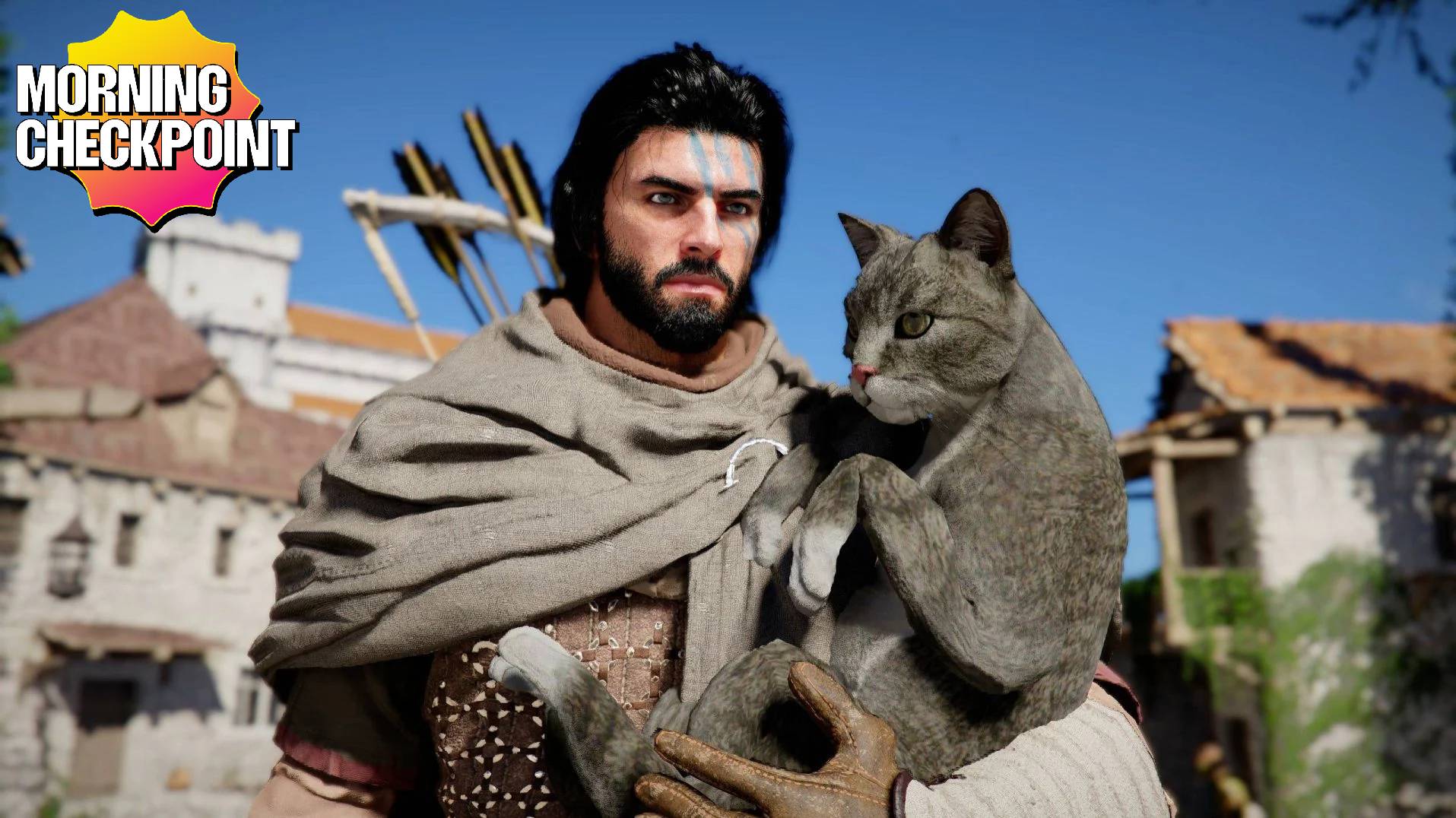 Kliff hold a kitten.