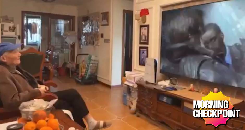 An old man plays RE9.