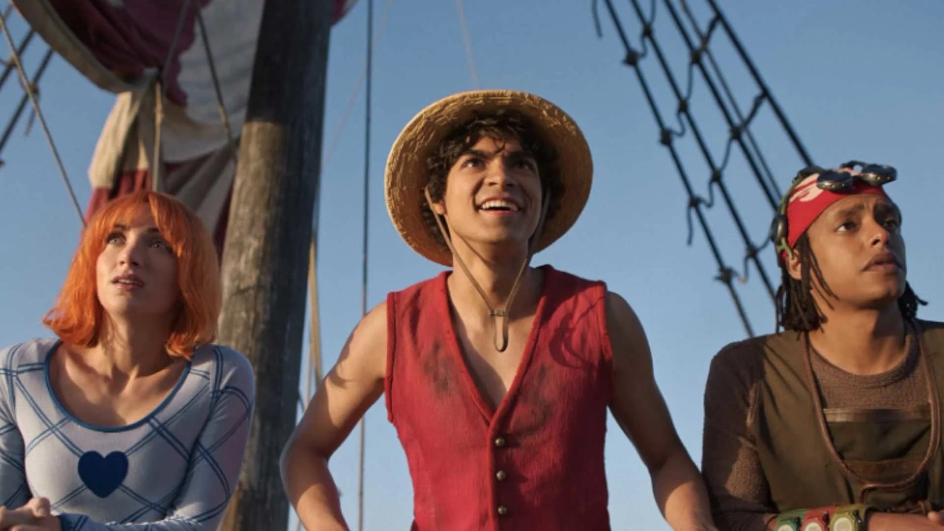 Pirates look out at the high seas.