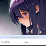 An anime girl appears sad over a Google removal.
