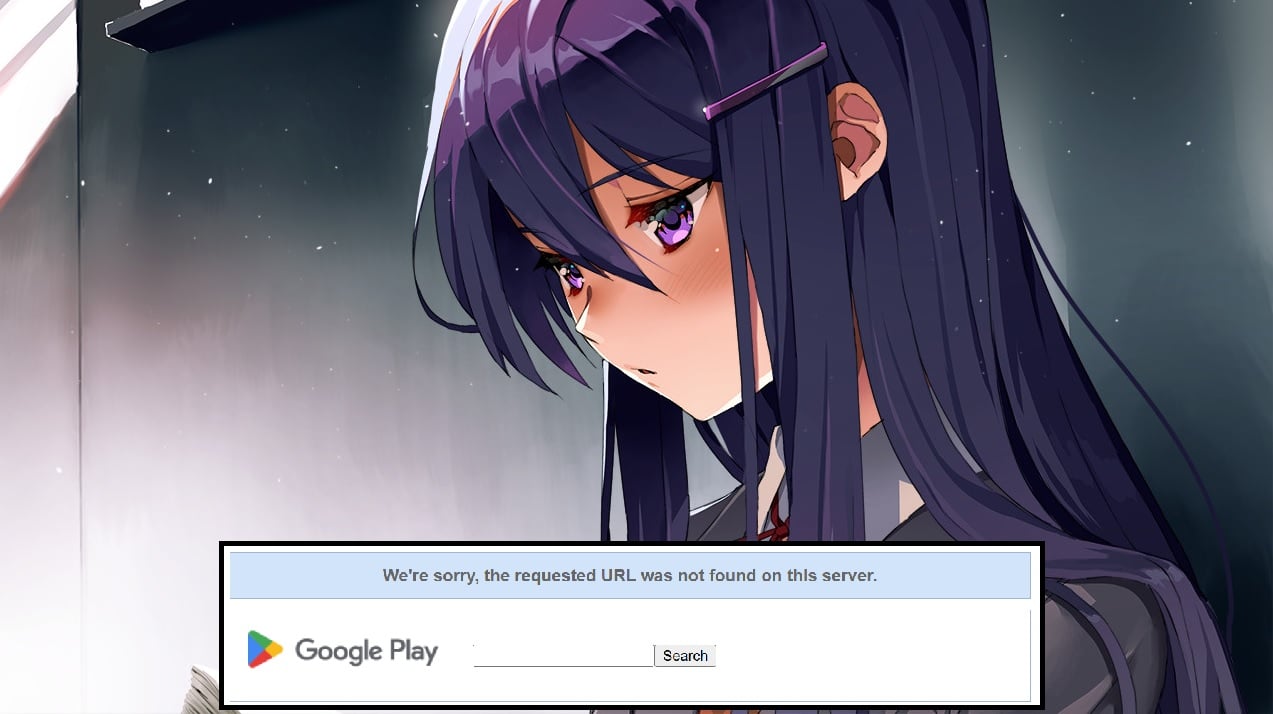 An anime girl appears sad over a Google removal.