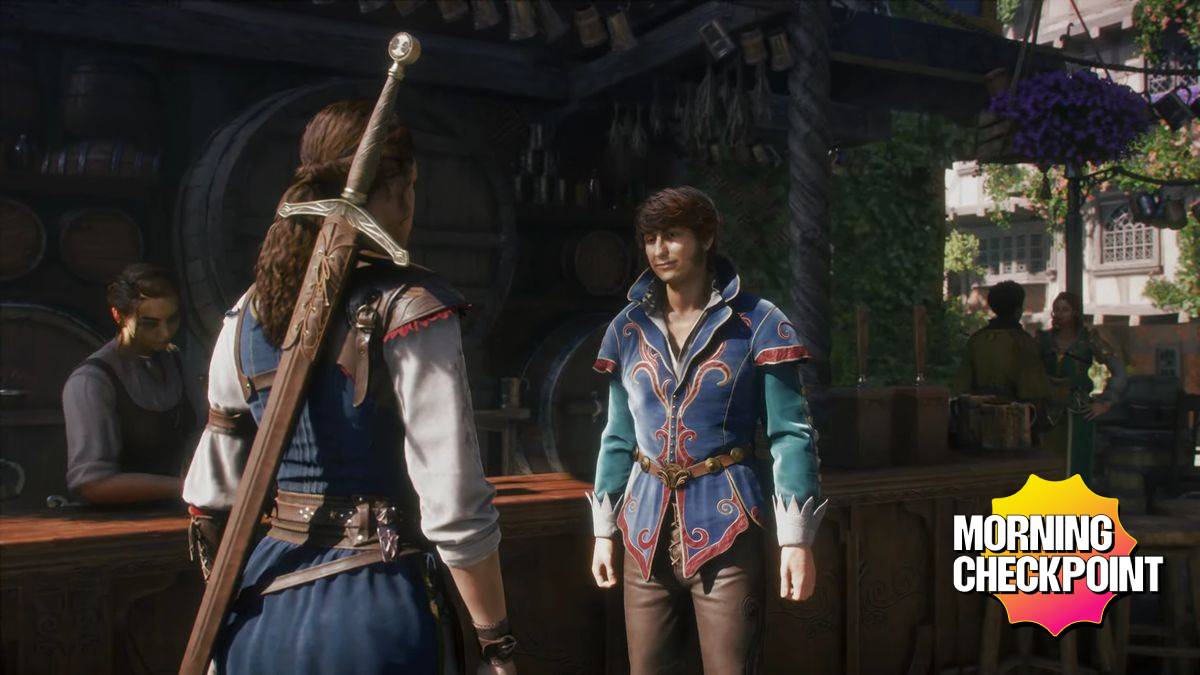 A wandering adventurer talks in a village.