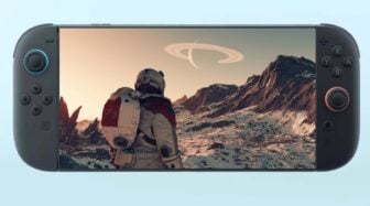 A spaceman appears on a Switch 2 screen.