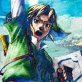 Link holds up his sword.