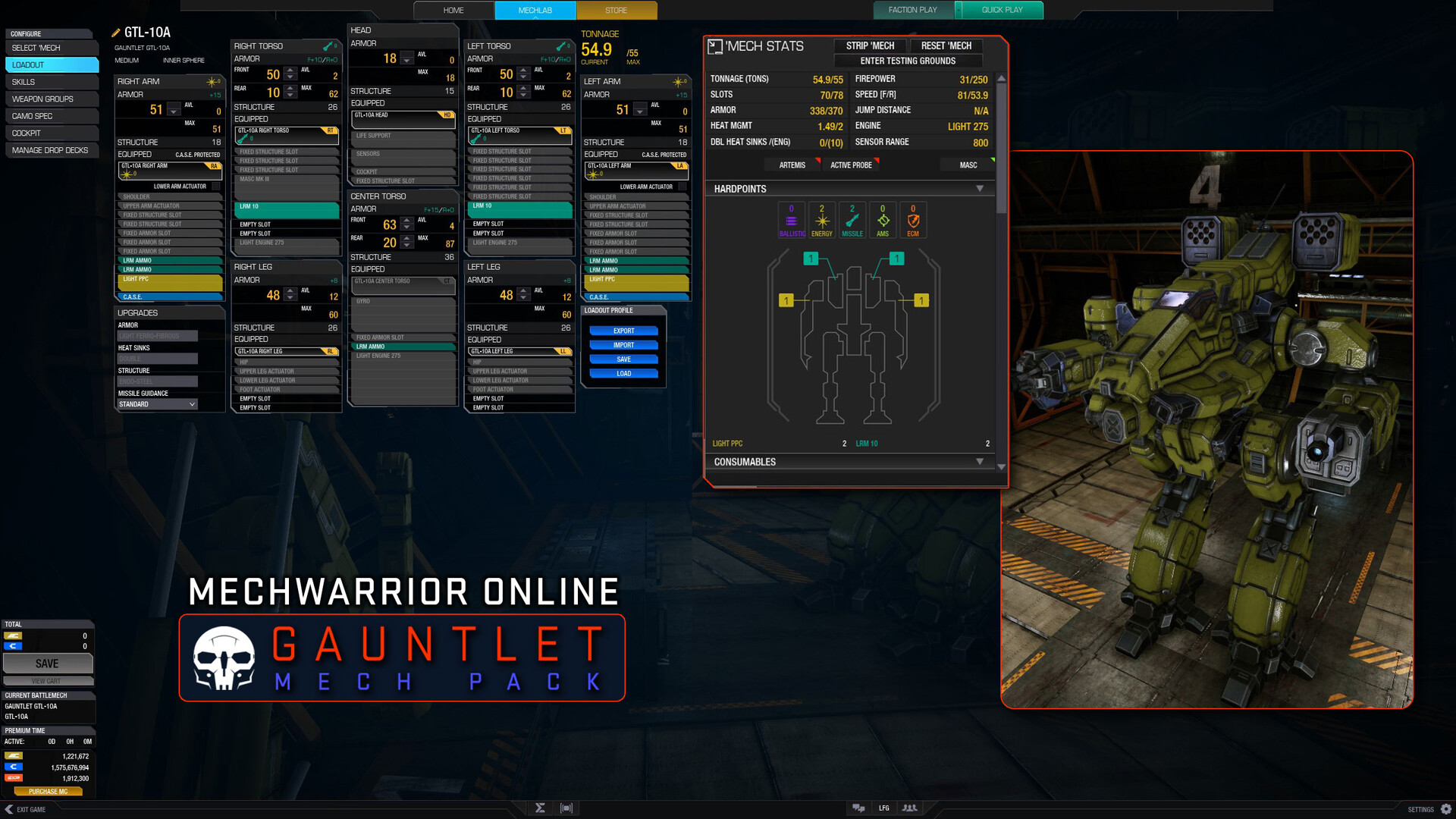 MechWarrior Online: Gauntlet Mech Pack