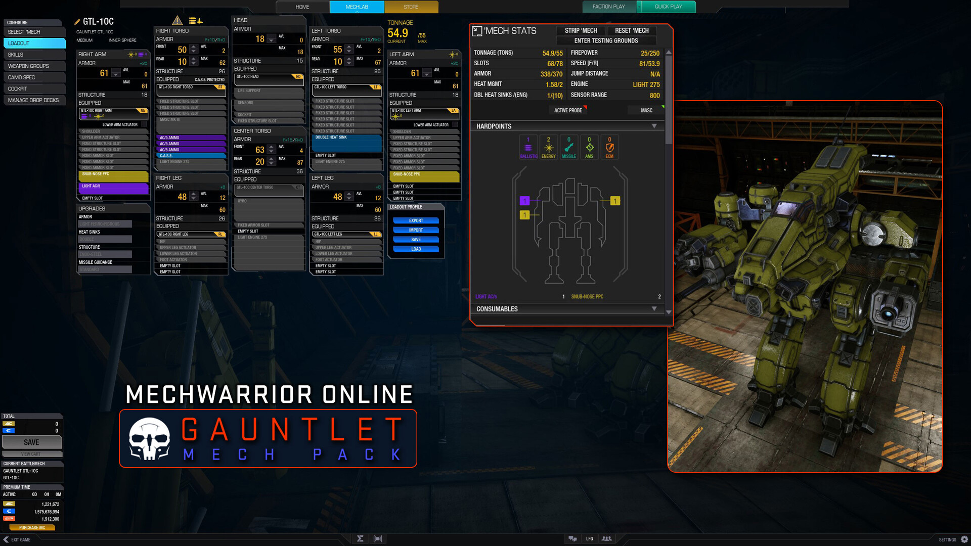 MechWarrior Online: Gauntlet Mech Pack